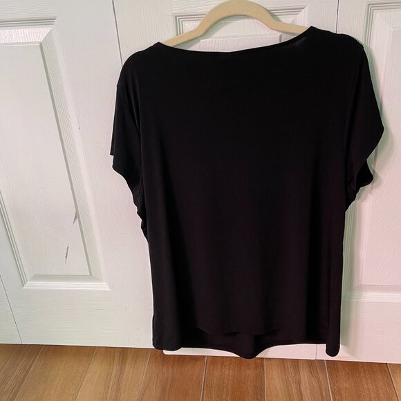 Worthington Black Cap Sleeve Top Size 2X - Picture 3 of 5